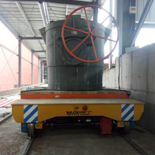 Rail guided ladle trolley120t for Shandong Foundry Metallurgical Company