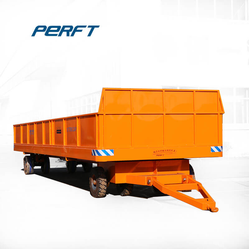 Battery Four Wheels Steering Transport Trolley for Cargo Carriage