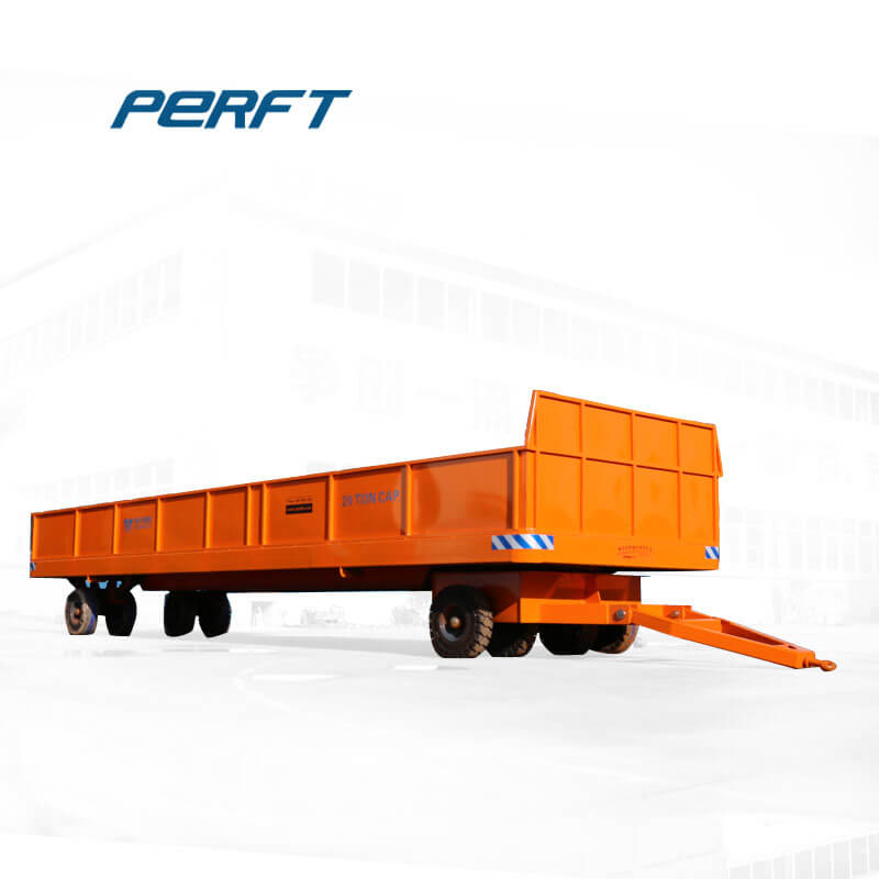 Battery Four Wheels Steering Transport Trolley for Cargo Carriage