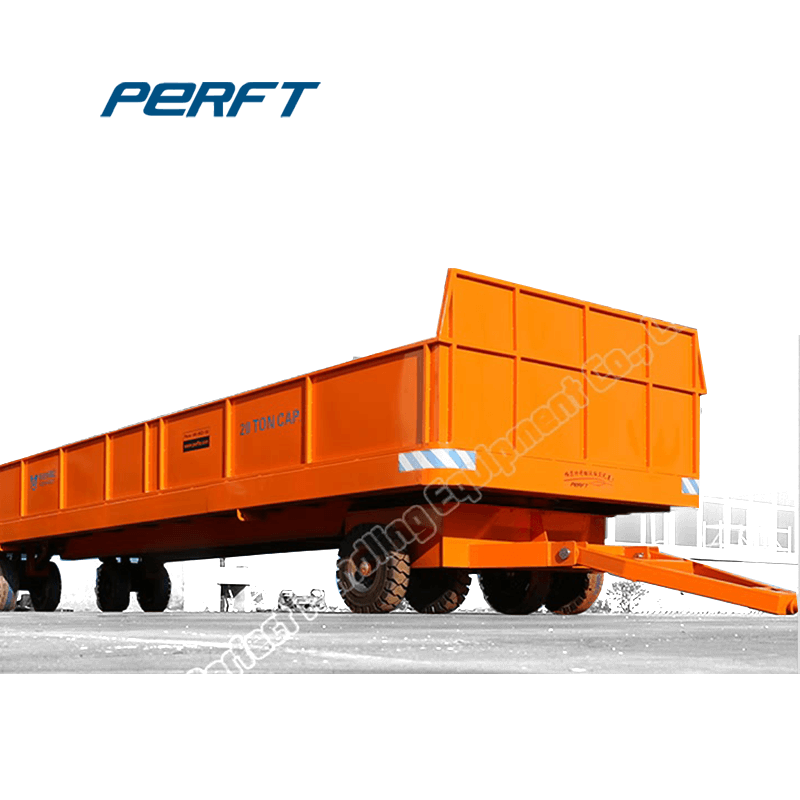 Battery Four Wheels Steering Transport Trolley for Cargo Carriage